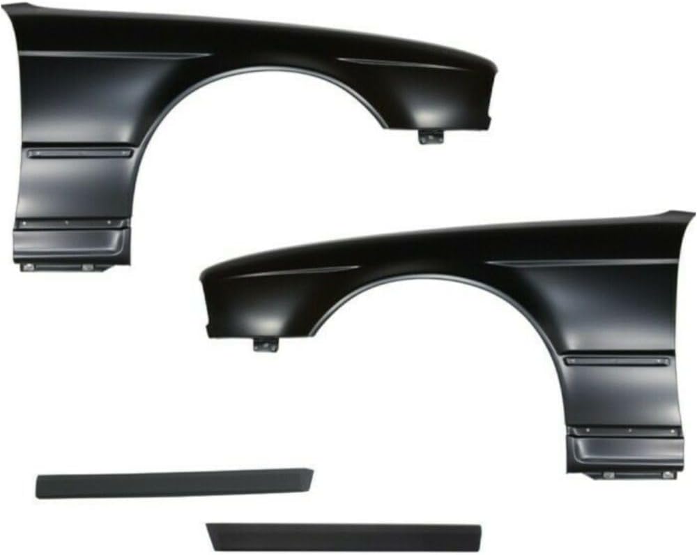 2pcs Fender Repair Quarter Panel Patch Set Front Left Driver And Right Passenger Side Plastic Steel Primed For Car With Molding Holes Kit 14889530 BM1292102 BM1293102