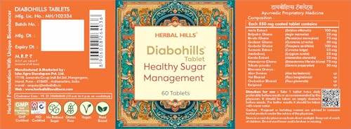 Image of Herbal Hills Diabohills 60 Tablets - Pack of 5