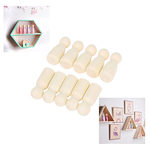 10 Pcs People Shapes, Female Decorative Wooden Doll People, Unfinished Wooden Peg Doll Bodies, Great For Arts And Crafts, 43Mm #TOP5