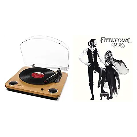 ION Audio Max LP - Vinyl Record Player/Turntable with Built In Speakers, USB Output for Conversion and Three Playback Speeds - Natural Wood Finish & Rumours [VINYL] Cover