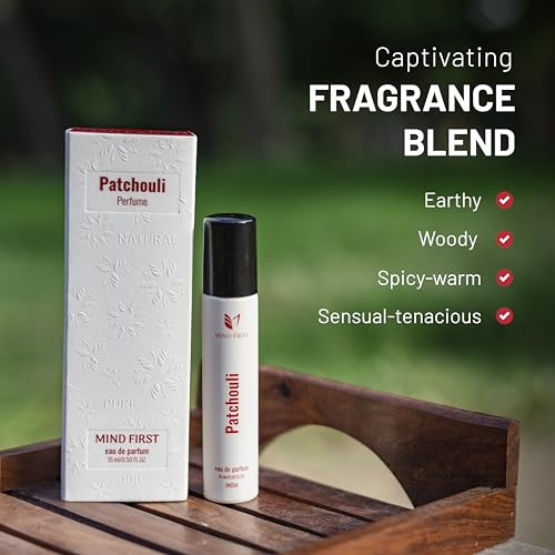 Image of Mind First Patchouli Perfume 15ml made with Essential Oils | Natural Perfum without chemical I Sensual Luxury Eau De Parfum | Stress relief & Alertness Booster Fragrance | A Sensory Treat Long-Lasting Perfume for Man & Women I Best Gifts for Woman , Man , Girls