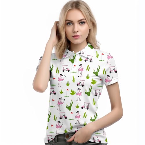 Womens Golf Shirt Short Sleeve Tennis Shirts Funny Quick Dry Golf Outfits Workout Tops