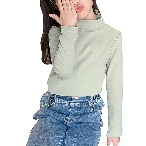 Kids Boys Girls Thermal Underwear Tops Turtleneck Plain Cotton Soft Shirts Long Sleeve Fall Winter Warm Pullover2