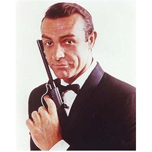 Sean Connery as James Bond Holding Gun to Face Smiling 8 x 10 Inch Photo