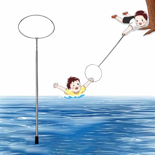 Adjustable 8.2ft Stainless Steel Marine Rescue Rod, Emergency Life Saving Hook for Swimming Pools & Oceanariums, Essential Equipment for Drowning Prevention