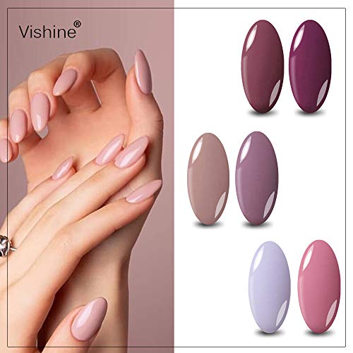 Vishine Gel-Nagellack-Starter-Set mit 48 W SUNOne UV-LED-Nagellampe, Speed-Dryer Maniküre-Werkzeug, 6 hübsche Farben… – Bild 3