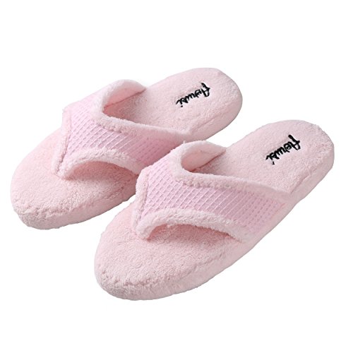 Women's Cozy Plush Microfiber Spa House Thong Slippers