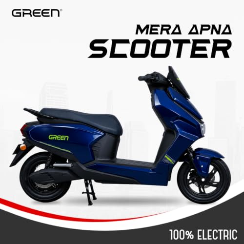 Image of Green Polo Low Speed Electric Scooter Non RTO with Portable Charger (60 KM - Blue)