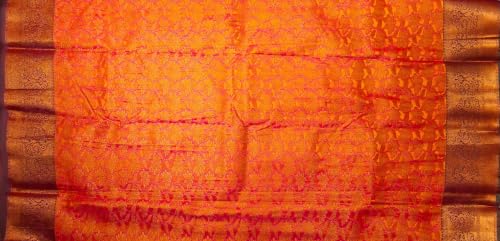 Image of VFCollections Women's Traditional Handloom Kanchipuram Silk Saree | Rich Zari Woven Design | Unstitched Blouse Piece
