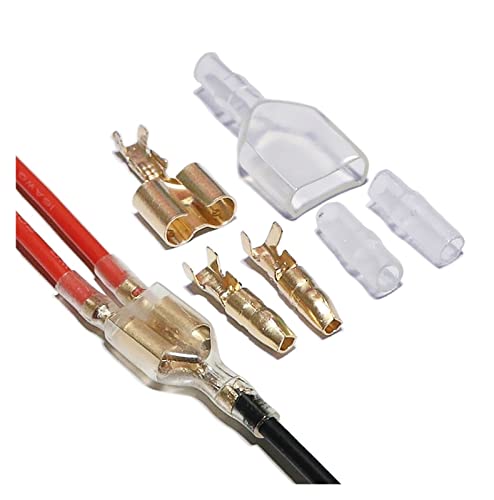 10/20/50sets 4.0 Terminal Car Electrical Wire Connector Diameter 4mm Male + Female 1 : 2 Transparent Sheath (Color : 50Sets)