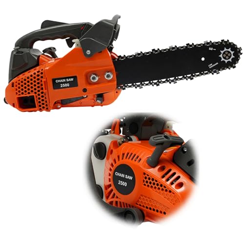 Motosierra de gasolina Pro 25,4CC 1,22CV | Espada de 30cm y 9000 rpm | Motosierra de 900W con motor de 2 tiempos | Peso ligero (5kg) incl. barra de protección y juego de herramientas para poda de