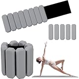 Omtofo 2 Stück Handgelenkgewichte Knöchelgewichte Set je 0,45 kg Gewichtsmanschetten für Fuß oder Handgelenk auf Bewegung Gehen Joggen Yoga Aerobic Pilates Gewicht Fitness Armband, Grau