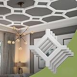 Endurathane 5' Traditional Coffered Ceiling Kit w/Diamond Intersection for Rooms 12' x 12' or Smaller, Factory Primed