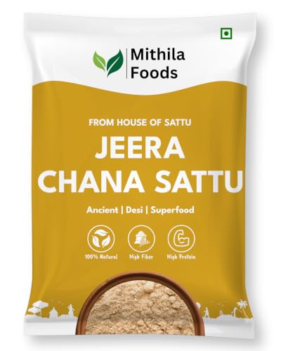 Image of MITHILA FOODS 2 Kg Bihari Jeera Chana Sattu (Roasted Gram Chana Flour with Powdered Cumin) | Gluten-Free, High Protein & Fiber, Superfood | Fresh Natural Energy Drink, Hydrating | Authentic Flavor From Bihar