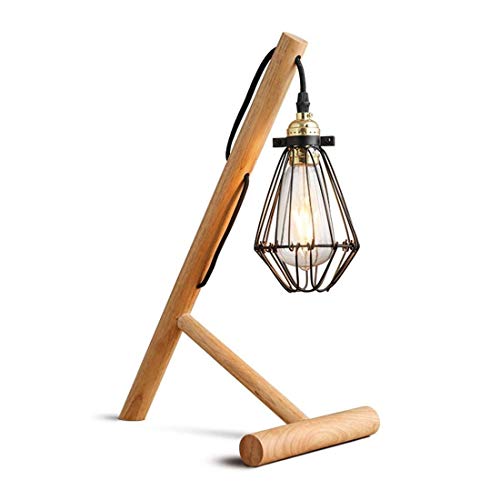 Moderne Minimalistische Hout Massief Houten Edison Gloeilamp Kleine Ijzeren Kooi Smeedijzeren Lamp Cover Edison… - Afbeelding 6