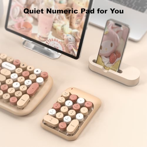 image for MOFII Wireless Number Pads - MilkTea Numeric Keypad 18 Keys USB 2.4G R