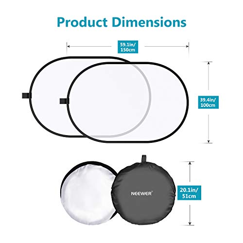 Neewer Light Diffuser Panel For Photography, 39.4"X59"/100X150Cm Soft White Diffuser Fabric With Carry Bag, Collapsible Pop Out Light Modifier For Studio And Outdoor Portrait, Product, Video Shooting #TOP4