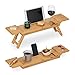 Produktbild Relaxdays Badewannenablage Bambus, 70cm breit, Badetablett für Glas, Handy, Tablet, Badewannenbrett zum Einhängen, natur