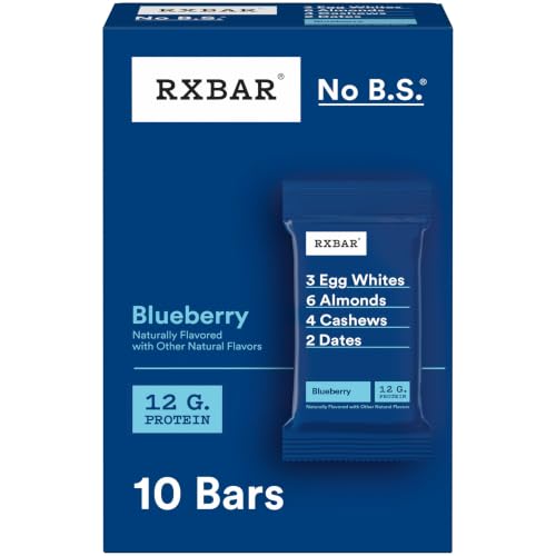 RXBAR Protein Bars, 12g Protein, Gluten Free Snacks, Blueberry, 18.3oz Box (10 Bars) - image 1