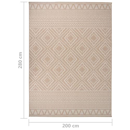 Tapis d'extérieur marron 200x280 cm à rayures en polypropylène - 3