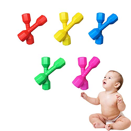 Kisbeibi 2pcs/set Children Dumbbells Fitness Equipment Kindergarten Fun Gift Kids Arm Hand Weights Pilates Dumbbells,Home Gym Exercise Barbell,Fitness Dumbbell Set for Core Strength Training (Red) - Image 3