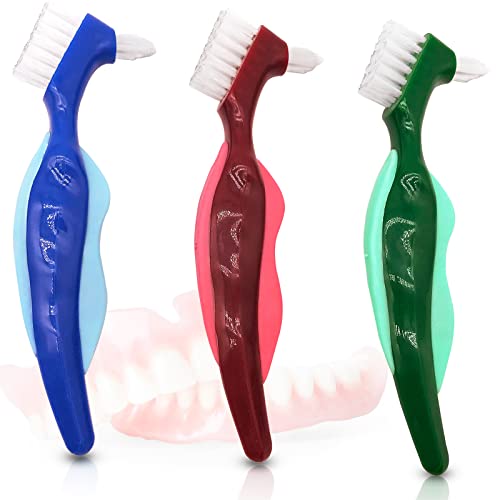 Premium Hard Denture Brush Toothbrush, Cleaning Brush, Multi-Layered Bristles & Portable Denture Double Sided Brush, Denture Care(Pack Of 3) #TOP3