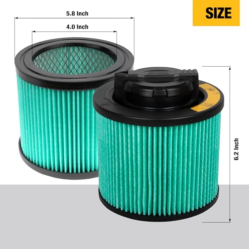 DEWALT HEPA Vacuum Filter Replacement DXVC4003, Fit for Most 4-5 Gallon Wet Dry Vacuum Cleaner, Cartridge Filter Compatible with DXV04T, DXV05P, DXV05S, DXV08S, DXV06G,DW4GAL,DXV15T - image 3