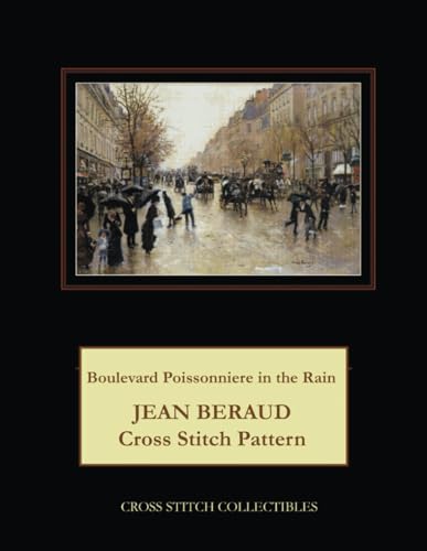Boulevard Poissonniere in the Rain: Jean Beraud Cross Stitch Pattern