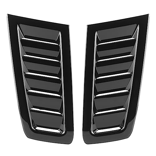 Klanata Universal Car Hood Vent Scoop Kit, Cold Air Intake Louvers for Auto Cooling, Fit for RS MK2 Bonnet Cover (Glossy Black)