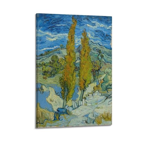 Poster deux peupliers Van Gogh Alpilles Saint-Rémy toile