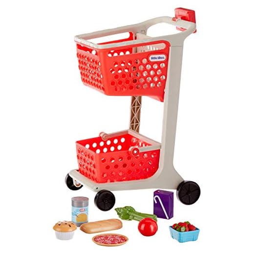 Little Tikes Shop 'n Learn Smart Cart, Realistic Red Toy Shopping Grocery Cart with Food Scanner and 8 Pretend Play Food Accessories - For Kids Ages 4 Years and Up