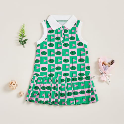 Toddler Baby Girl Golf Outfit Sleeveless Polo Pleated Dress Kids Little Girls Summer Athletic Workout Clothes4