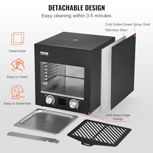 VEVOR Electric Steak Grill, 1800W Smokeless Infrared Electric Broiler, 1450°F Stainless Steel Steak Cooker with 6-Tier Adjustable Rack, Electric Infrared Grill for BBQ, Toast, Grill, Indoor