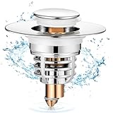 Diboniur Tappo Lavandino Bagno, Tappo Bidet Universale Pop up Aggiornato,Tappo di scarico in metallo per vasca da bagno, cucina, lavabo (apertura foro di scarico 32-41 mm)
