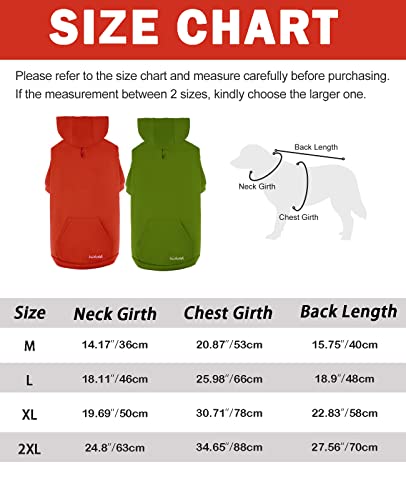 Kickred 2 Pieces Basic Cotton Dog Hoodie Sweater, Soft Pet Clothes Dog Sweatshirts, Dog Outfit Coat Pullover With Pocket And Leash Hole For Small Medium Large Dogs, L #TOP1