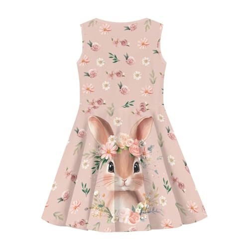 Girl Easter Dresses Crew Neck Sleeveless Dresses for Girls Summer Clothes 3-164