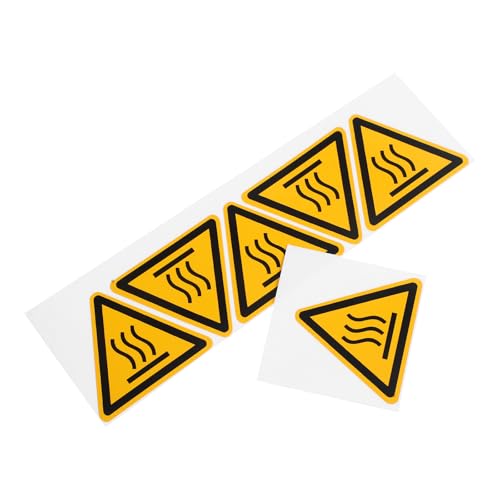 SHINEOFI Segnale di Avvertimento Superficie Calda Adesivi 2 Fogli 50 MM Etichette di Avvertenza per Apparecchiature Temperatura Elevata Uso Professionale