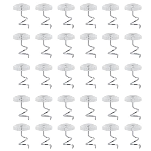 Horoper Horoper 30/50pcs Upholstery Tacks Headliner Pins Clear Heads Twist Pins DIY Bedskirt Couch Chair Car Sofa Headliner Repair Loose Drapery Craft (30)