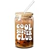 NewEleven Mothers Day Gifts For Sister From Sister, Brother – Unique Birthday Present For Sister, Soul Sister, Big Sister, Little Sister, Sister In Law, Sibling, Bestie – 16 Oz Coffee Glass