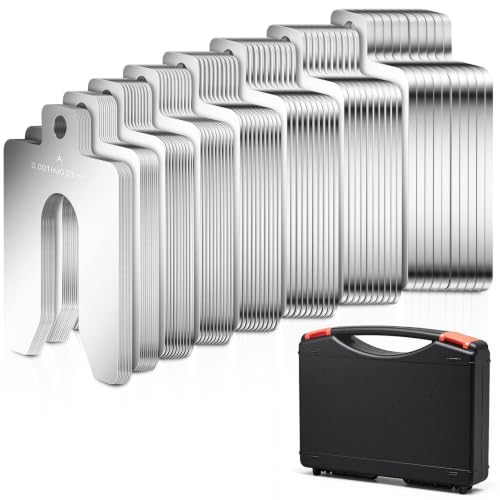 Shimeyao 80 Pcs Size A 2" X 2" Stainless Steel Slotted Shims Kit Composite