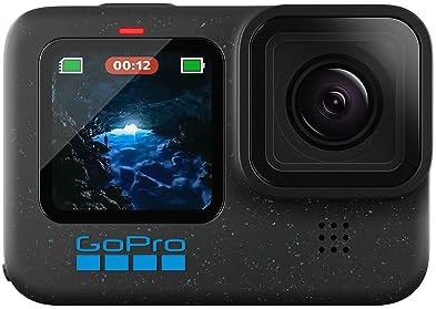 GoPro HERO12 BLACK - à Prova D'água com 5.3K60, 27MP, Vídeo + Foto HDR, HyperSmooth 6.0, Trava de horizonte 360°, Live + webcam, Áudio por Bluetooth, Bateria enduro, QUIK