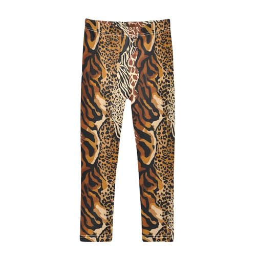 Girls' Leggings Children's Yoga Pants Skinny Printed Dance Wild Animal Skin Comfortable 4T