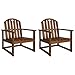 vidaXL 2X Chaise de Jardin Accoudoirs Bois d'Acacia Massif Fauteuil de Balcon