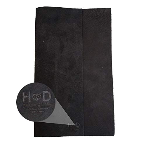Hide & Drink, Thick Leather Square (12 X 24 In.) For Traditional Crafts, Tooling, Hobby Workshop, Journal Notebook Covers, Medium Weight (1.8Mm) Handmade Includes 101 Year Warranty :: Charcoal Suede #TOP5