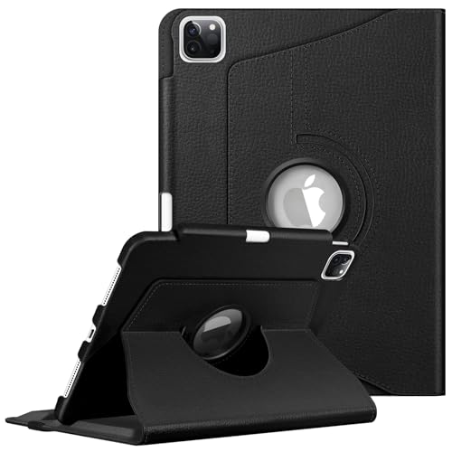 Fintie Funda Giratoria Compatible con iPad Pro 11' (2022/2021/2020/2018-4.ª, 3.ª, 2.ª y 1.ª Gen) Carcasa con Portalápiz Rotación de 360 Grados Auto-Reposo/Activación, Negro