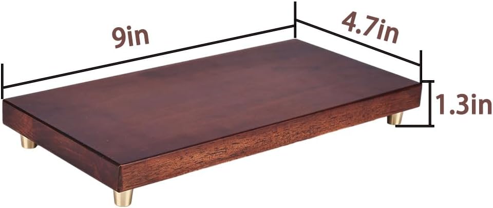 GOLDY&WENDY Chinese Rectangular Solid Wooden Tray Pedestal Brass Statue Vase Fishbowl Teapot Display Stand Base