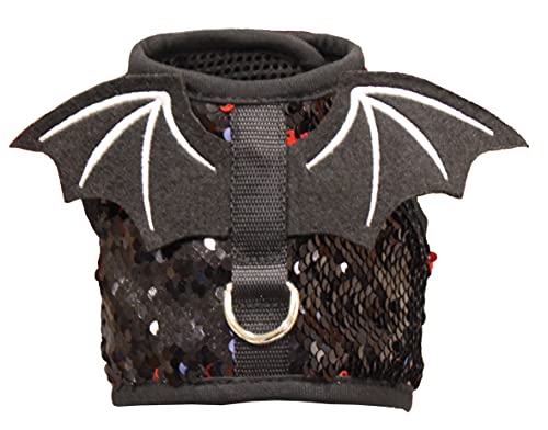 Croci Chest Harness for Tricky Dear Devil 41-48cm, Black and red, 41-48 CM