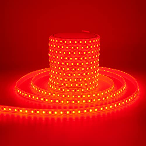 Everbright Red Led Strip Lights 5M /16.4Ft 600Smd Waterproof Ip68 Flexible For Bedroom Undercar Lighting Kits Mall Booth House Party Decoration Stage Lights, No Power Adapter #TOP22