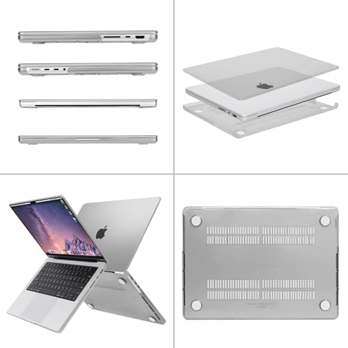 Image of MOSISO Compatible with MacBook Pro 14 inch Case 2025 2024 2023 2022 2021 M5 M4 M3 M2 M1 A3434 A3112 A3185 A3401 A2918 A2992 A2779 A2442, Hard Shell&Keyboard Cover&Screen Film&Pouch,Frost