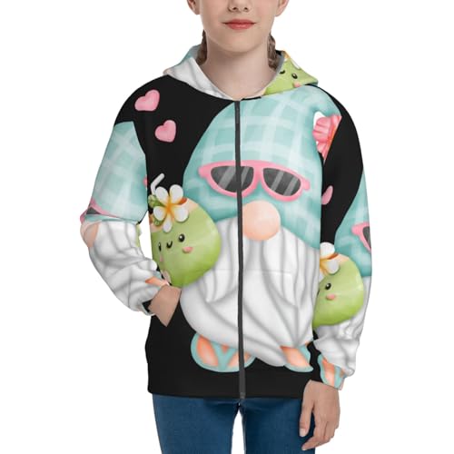 Summer Gnome Kid Hoodies Boys Zip Up Sweatshirts Girls Pullover with Pocket3